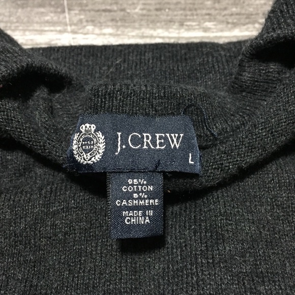 J Crew Cotton Cashmere Sweater Men’s L Dark Gray Pullover Crewneck - Picture 5 of 8